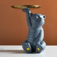 thumbnail image 1 of Sosteniendo La Bandeja de Almacenamiento, Lindo Oso Esculturas de Animales Llaves de Resina de Dulces Joyas Pendientes Titular Inicio Sala de Es Gris BLESIY bandeja de frutas, 1 of 7