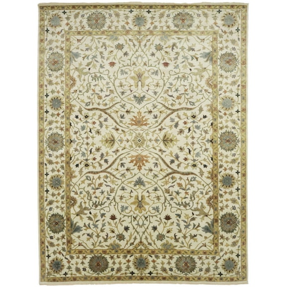 Cream/Beige Floral 10X14 Osh Chobi Peshawar Oriental Rug