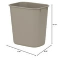 thumbnail image 2 of Rubbermaid Deskside Wastebasket, Versatile Plastic Trash Can, 3.5 Gallon, Beige, 2 of 2