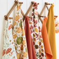 thumbnail image 3 of Juego de 3 Toallas de Cocina a Cuadros, algodón con Rizo Absorbente, Toallas de Cocina Decorativas, Naranja Quemado/Verde/Blanco, 16 x 28 Pulgadas, 3 of 5