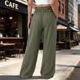 thumbnail image 6 of Noric Women's Cotton Loose-Fit Wide Leg Casual Pants with Elastic Smocked Waist Lounge Street Style Pants, 6 of 9