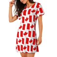 thumbnail image 2 of Easygdp Canada Camisón de manga corta para mujer, informal, estampado, 2 of 6