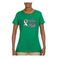 thumbnail image 2 of In October We Wear Pink Awareness Womens Graphic T-Shirt, Kelly, 3XL, 2 of 3