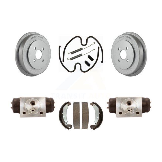 Transit Auto Rear Coated Brake Drum Shoes Spring and Cylinders Kit for Car 2003 Saturn Ion To VIN 3Z100143 KGN-100109