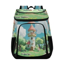 36 Can Capacity Insulated Backpack Cooler Lunch Bag for Picnics, Camping Cute Small House