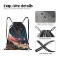 thumbnail image 4 of Xecao Abstract Peacock Painting Pattern Sports Drawstring Backpack - String Swim Gym Bag with Wet Proof Pocket for Women&Men-Medium, 4 of 6
