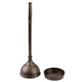 thumbnail image 2 of iDesign Floor Bronze Plastic Plunger with Cover for Bathroom, 5.96" x 5.96" x 21.66", 2 of 9