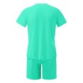 thumbnail image 5 of Summer Men's 2-Piece Set, Short Sleeve Tee and Shorts, Sports and Leisure Trendy Outfit For Spring Summer Vacation and Casual Wear,Sky Blue,3XL, 5 of 5