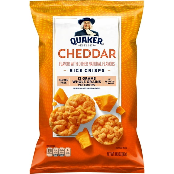 Quaker Gluten-Free Cheddar Flavored Rice Crisps, 3.03 Oz.
