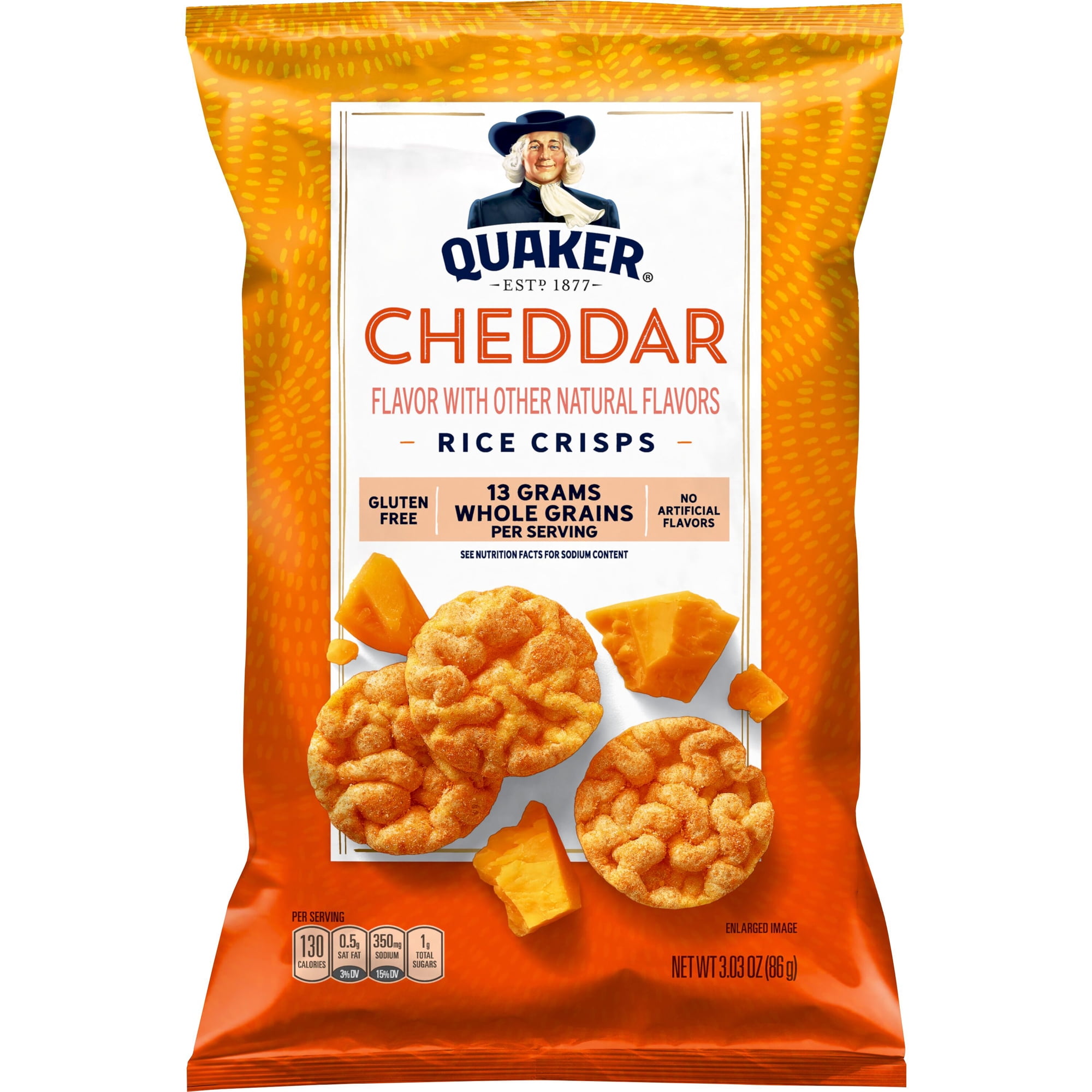 Quaker Gluten-Free Cheddar Flavored Rice Crisps 3.03 Oz.
