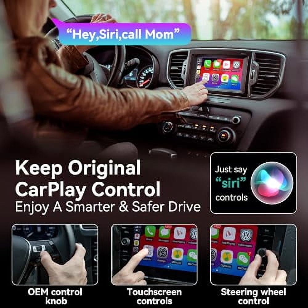 Wireless CarPlay Adapter, Plug & Play Stable Connection, Converts Wired to Wireless CarPlay Dongle, Carplay Wireless Adapter for Cars from 2017 & for Apple iPhone iOS 10+ Android 11.0+