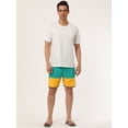 thumbnail image 3 of INSPIRE CHIC Men's Striped Beach Shorts Color Block Swimming Drawstring Board Surfing Shorts Yellow 32, 3 of 6