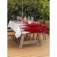 thumbnail image 2 of Outdoor Tablecloth with Umbrella Hole and Zipper, Red Christmas Snowflakes Rectangle Table Cloth 54x80 Inch Waterproof Tablecloth, Xmas Balls Winter Pine Tree Picnic Table Cover for Patio Camping, 2 of 7