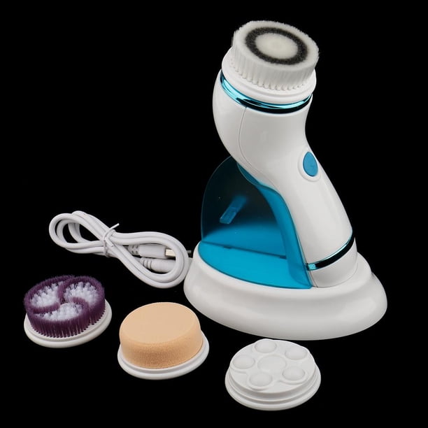 Cepillo de limpieza Facial vibrador eléctrico profesion para el atención de masaje removedor de espinillas cabezales Whit u0026 Blue Yinane Cepillo de limpieza facial eléctrico