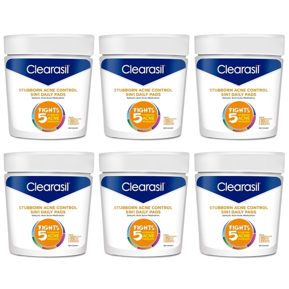 Discos limpiadores faciales Clearasil Control del acné rebelde 5 en 1, 540 unidades