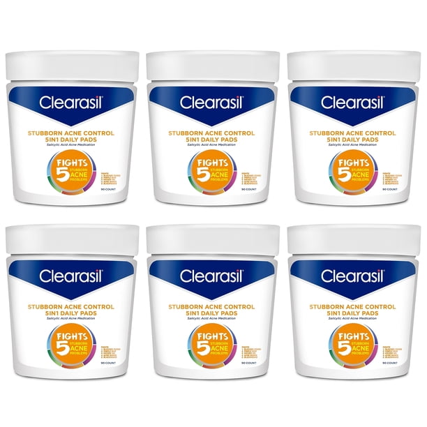 Discos limpiadores faciales Clearasil Control del acné rebelde 5 en 1, 540 unidades
