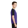 thumbnail image 2 of Sport-Tek Youth PosiCharge Competitor Sleeve Blocked Tee-L (Purple/ Black), 2 of 3
