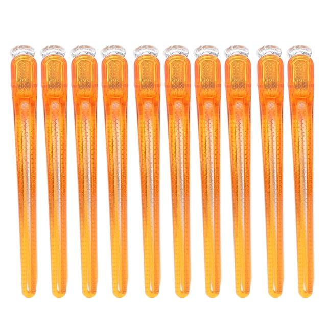 10 pinzas antideslizantes para peluquería, pinzas portátiles de pico de pato, herramienta de peluquería (naranja)