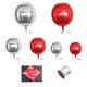 thumbnail image 2 of Kit de globos, 37 unidades, globos de lámina roja plateada 4D, material de látex, 2 of 2