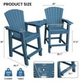 thumbnail image 3 of LOYALICE Tall Plastic Adirondack Chair Set of 2 W/ Outdoor Barstools and Connecting Tray, Navy Blue, 3 of 10