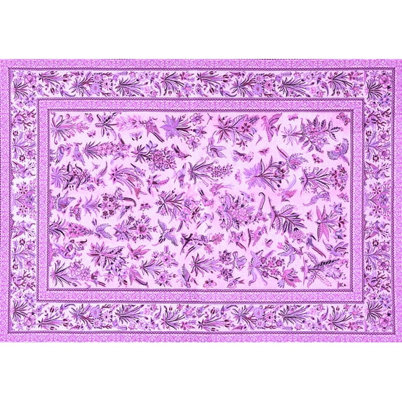 Ahgly Company Indoor Rectangle Persian Purple Traditional Area Rugs, 8' x 10'