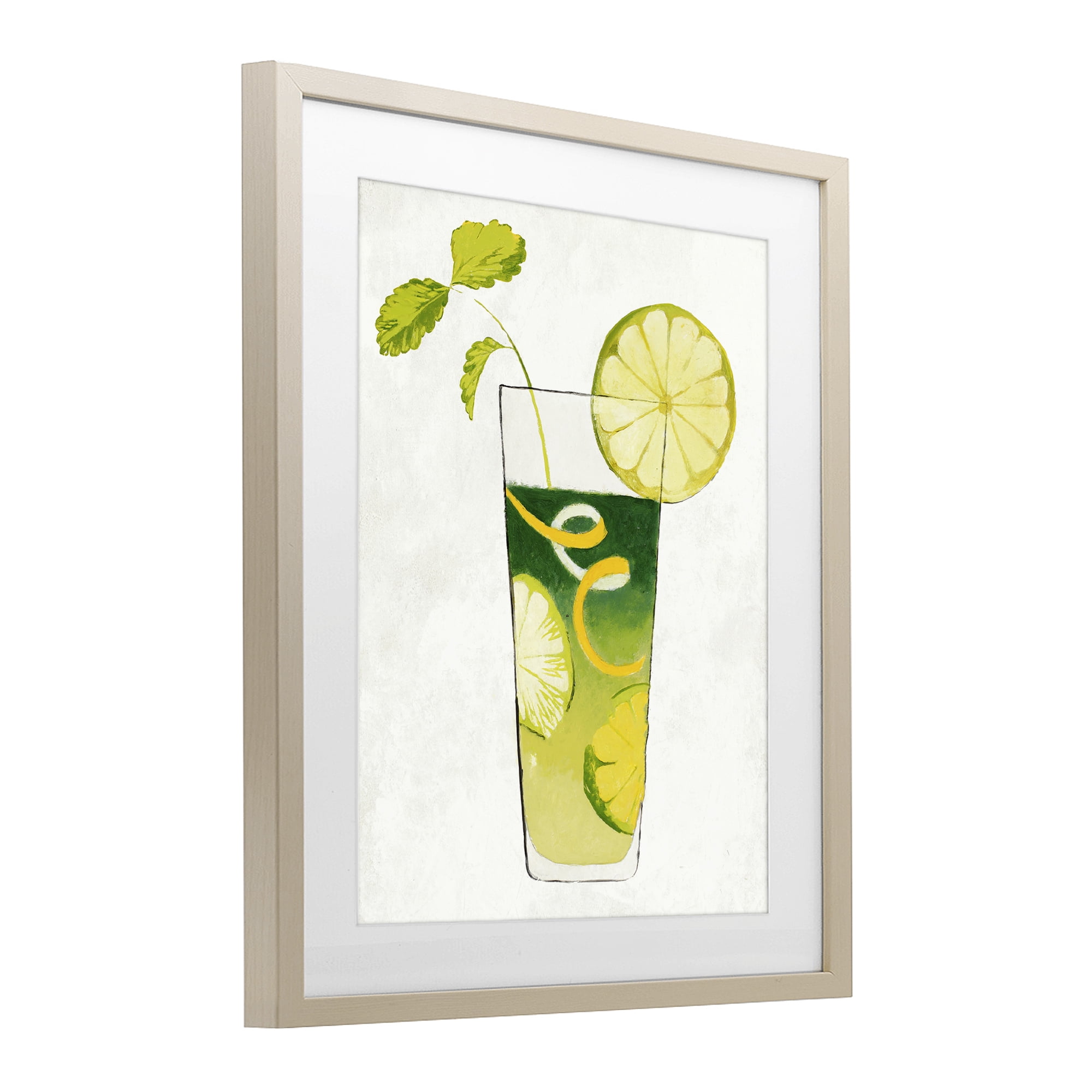 Stupell Industries Summer Cocktail Lime Mint Birch Framed Print Under Glass, design by Lorenzo Collective