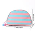 thumbnail image 2 of Portable Makeup Bag, Small Cosmetic Organizer for Travel, Stripe Seashell Storage Pouch, Lightweight Toiletry Bag for Women, Compact Travel Pouch, 2 of 7