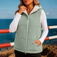 thumbnail image 6 of Ghalytn Women's Hooded Puffer Vest, Fleece Lined Sleeveless Zip-Up Jacket with Pockets, 6 of 6