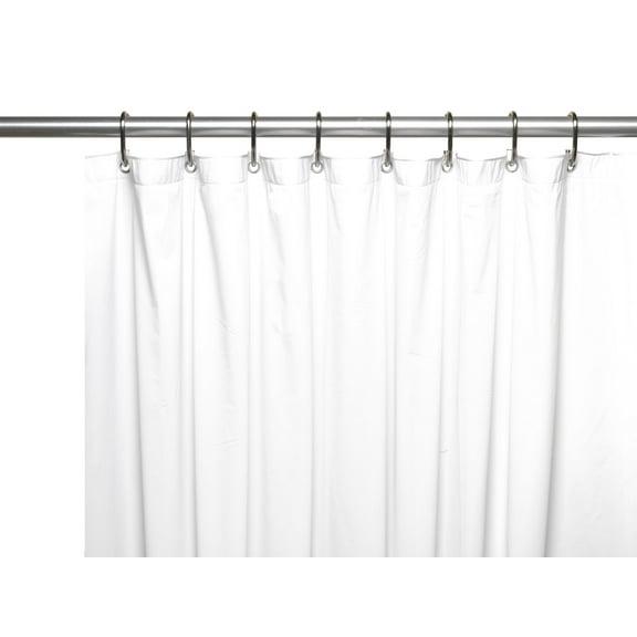 Hotel Collection Premium Heavy Duty Vinyl Shower Curtain Liner with Metal Grommets - White