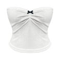 thumbnail image 3 of Parte Superior Del Tubo Tops de tubo cortos de ganchillo Top sin mangas con lazo europeo sin mangas (Blanco S) Ygjytge para Mujer Blanco T XL, 3 of 9