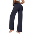 thumbnail image 3 of VBVC Women's High Waisted Wide Leg Pants , Quick-Dry Yoga Pants For Women,Ladies' Stretchy Athleisure Trousers with Pockets,Navy,XS-XL, 3 of 6
