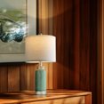 thumbnail image 5 of Yokila 20.25" Farmhouse Table Lamp for Living Room Bedroom Resin Green Bedside Nightstand Lamp,Home, 5 of 8