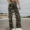 thumbnail image 6 of Blmnix Pants for women Trendy Trousers Straight-Leg Lounge Casual Camouflage Cargo Girls Pants Daily, 6 of 7