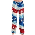 thumbnail image 5 of 250th Anniversary Women's Casual Long Pajama Elastic Waist Wide Leg Funny Stars and Flag Graphic Pjs 4th of July Drawstring Wide Leg Jogger Lounge Yoga Sweat Pants, 5 of 6
