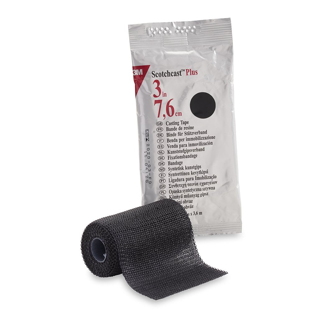 3M Scotchcast Plus Cast Tape 3 Inch X 12 Foot Fiberglass Black, 82003A
