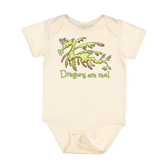 Inktastic Dragons Are Real Cute Leafy Sea Dragon Boys or Girls Baby Bodysuit