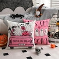 thumbnail image 4 of Halloween Pillow Covers 20x20 inch Set of 4 Black and White Ghost Pumpkins Decoration Outdoor Pillow Cases Black Throw Pillow Covers Decor for Sofa Bed Outdoor Car, 4 of 6