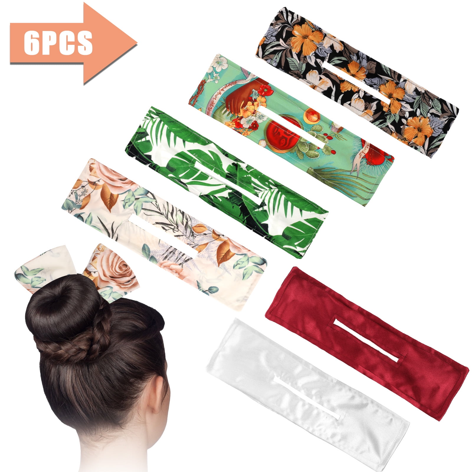 6Pcs Lazy Hair Curler, TSV Magic Convenient Clips, Bow Tie Hair Iron Headbands, French Bow Twist Maker Flexible Hair Bun Multicolor Accessories for Women Girls Daily Wear
