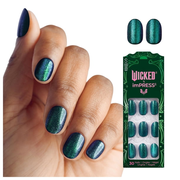 Press On Nails Impress WICKED X The Green Elixir Short Ovaled