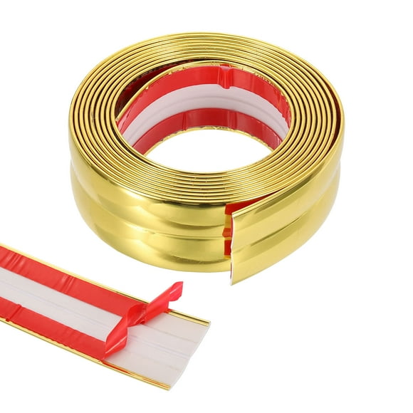 Uxcell Wall Corner Protector Trim Molding, 1.57 inch x 9.8ft Peel and Stick, Gold
