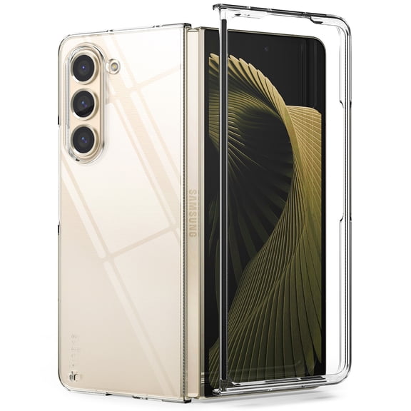 Ringke Slim [Anti-Yellowing Material] Compatible with Samsung Galaxy Z Fold 5 Case for Women and Men, Solid Sleek Protective Transparent 5G Cover with Non-Slip Pad - Clear