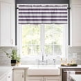 thumbnail image 3 of Purple Grey Stripe Kitchen Valances for Windows 60x18 Inch Kitchen Curtains Valances Rod Pocket Minimalist Farmhouse Striped Bathroom Window Valances for Window Treatment Decor, 3 of 6