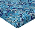 thumbnail image 2 of Ambesonne Paisley Fitted Sheet, Flowers Leaves and Dots, Queen Size, Blue, 2 of 3