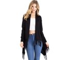 thumbnail image 2 of Love Tree Women's Soft Cozy Fringe Convertible Poncho Cardigan (Black, S), 2 of 4