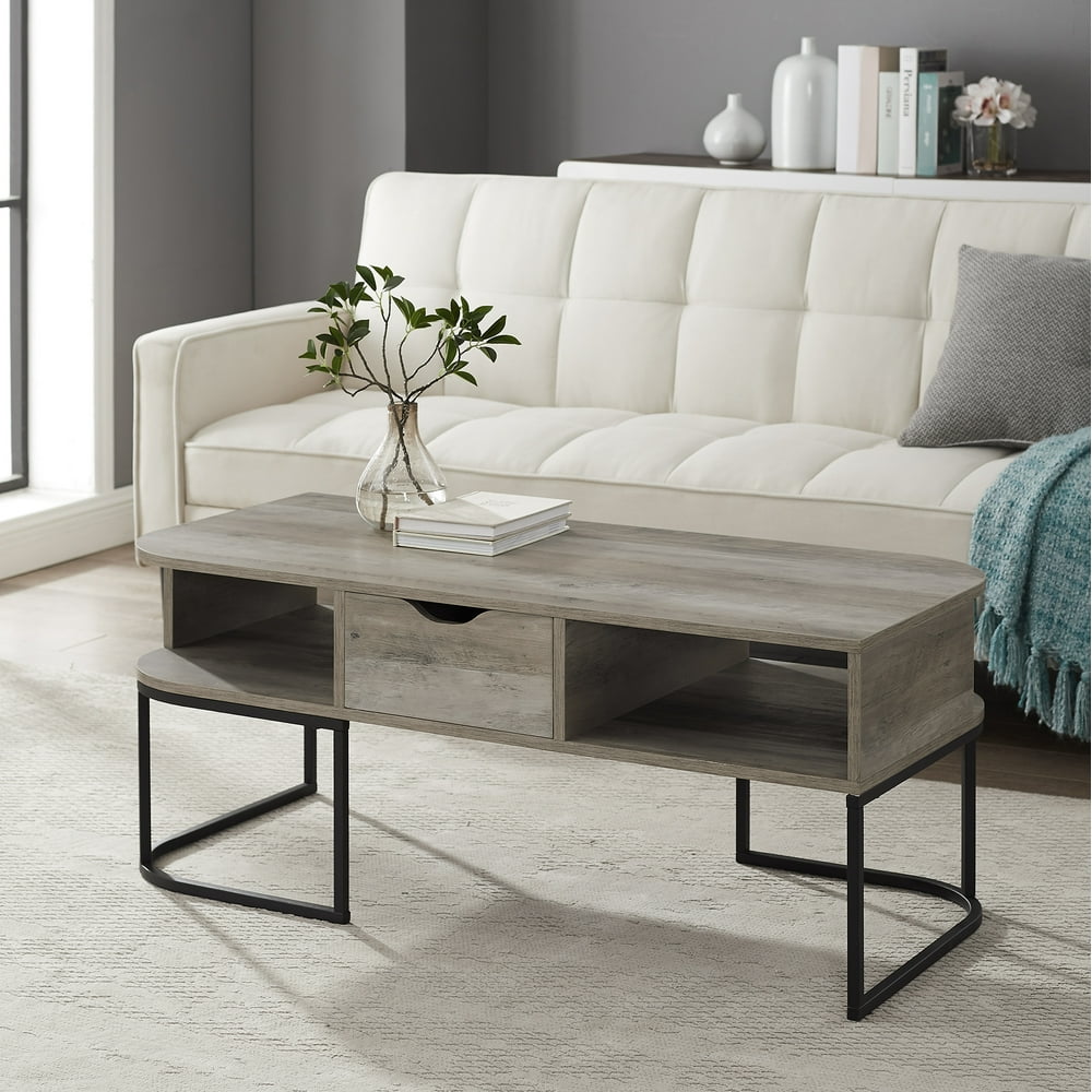 Cimarron Modern Grey Wash Coffee Table with TwoWay Drawer by Manor