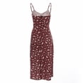 thumbnail image 5 of Vestido burdeos sexy elegante con Cuello en V y cordones florales divididos de verano para mujer S y M YONGSHENG, 5 of 5