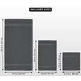 thumbnail image 3 of Towel Set 600 GSM 8Pc - 2 Bath Towels 2 Hand Towels 4 Washcloths Utopia Towels - Grey, 3 of 9