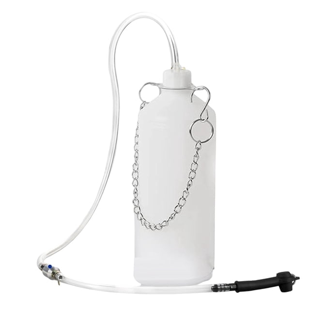 Botella de Purga de Frenos de 1 Litro, Kit de Purga de Líquido de Frenos con Válvula Antirretorno, Tubo de 24 Pulgadas y Conector de Goma