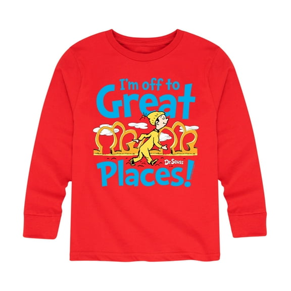 Dr. Seuss - I'm Off To Great Places - Toddler And Youth Long Sleeve Graphic T-Shirt