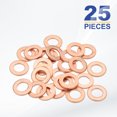 thumbnail image 3 of Uxcell M8x14x1.5mm Flat Washers, 25PCS Copper Automotive Drain Plug Gaskets, Purple, 3 of 7